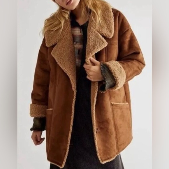 Free People Jackets & Blazers - Free People Diogo Colorblock Oversized Coat Size: Small  in Camel Brown